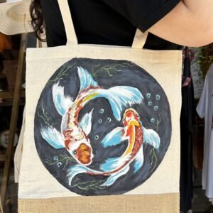 Ζωγραφιστή Τσάντα Tote "Koi Fish"