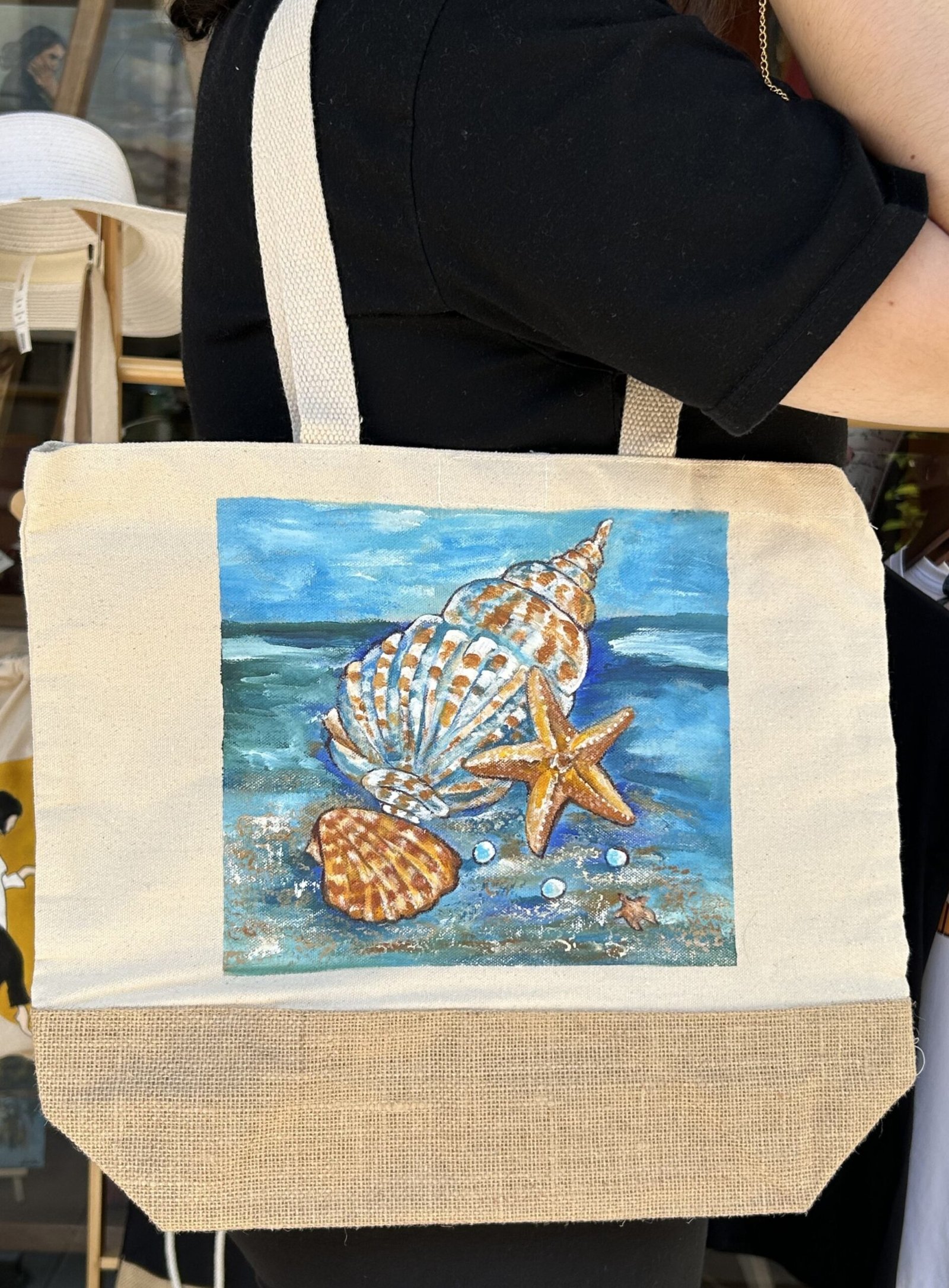 Ζωγραφιστή Τσάντα Tote "La Mer"
