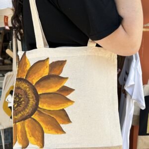 Ζωγραφιστή Τσάντα Tote "Ηλιοτρόπιο"